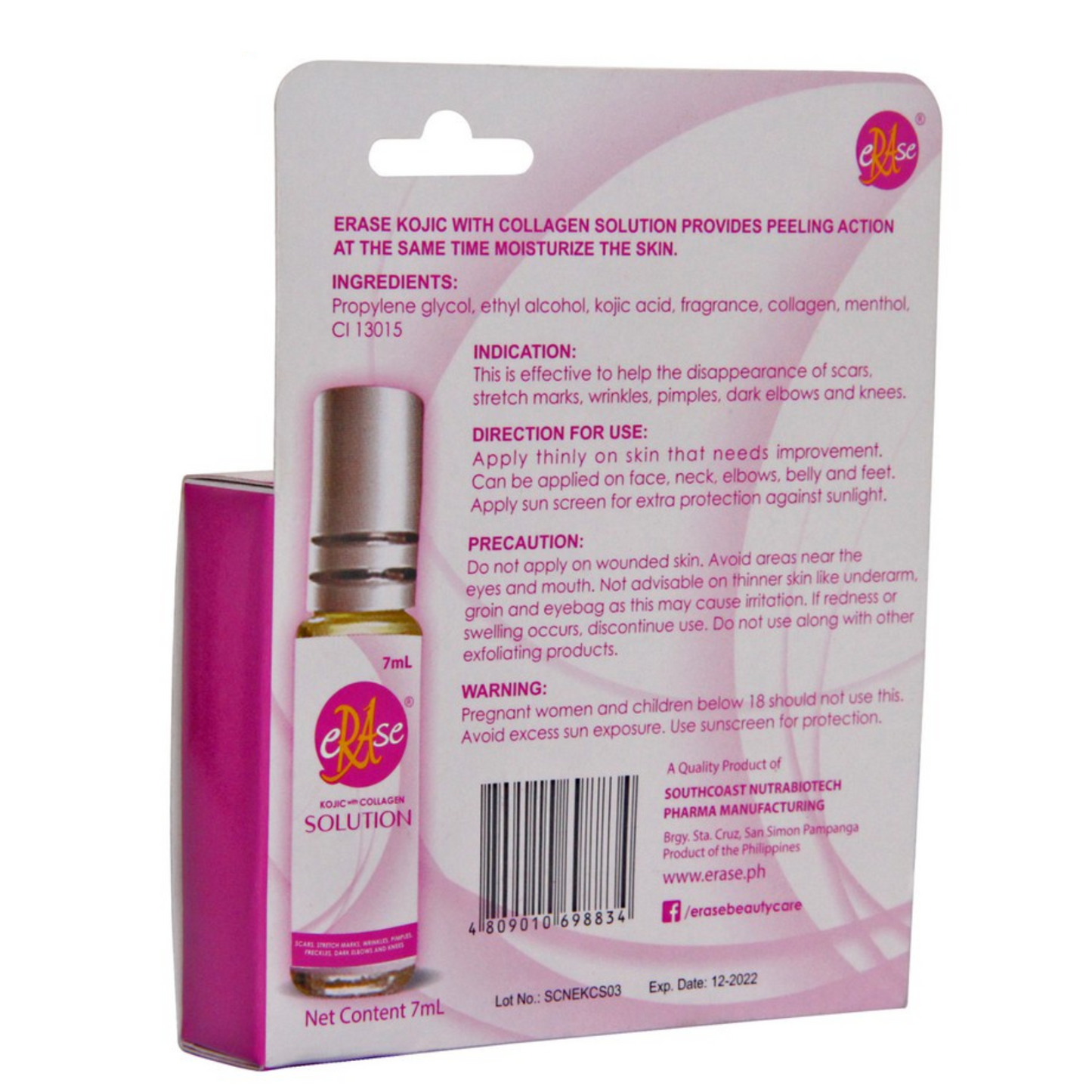 ERASE KOJIC WITH COLLAGEN SOLUTION 7mL/20mL