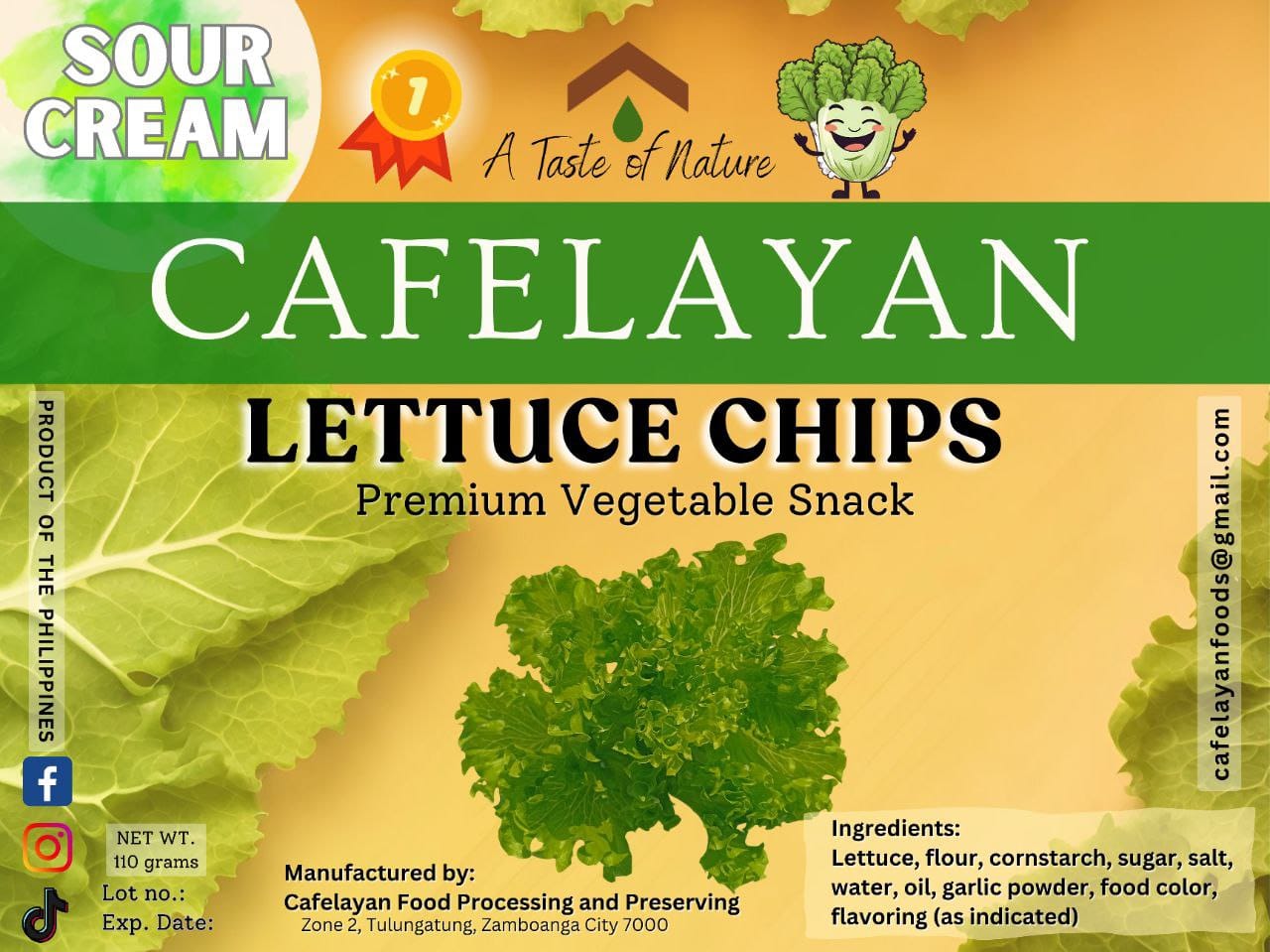 CAFELAYAN Lettuce Chips - Spicy Barbeque Flavor